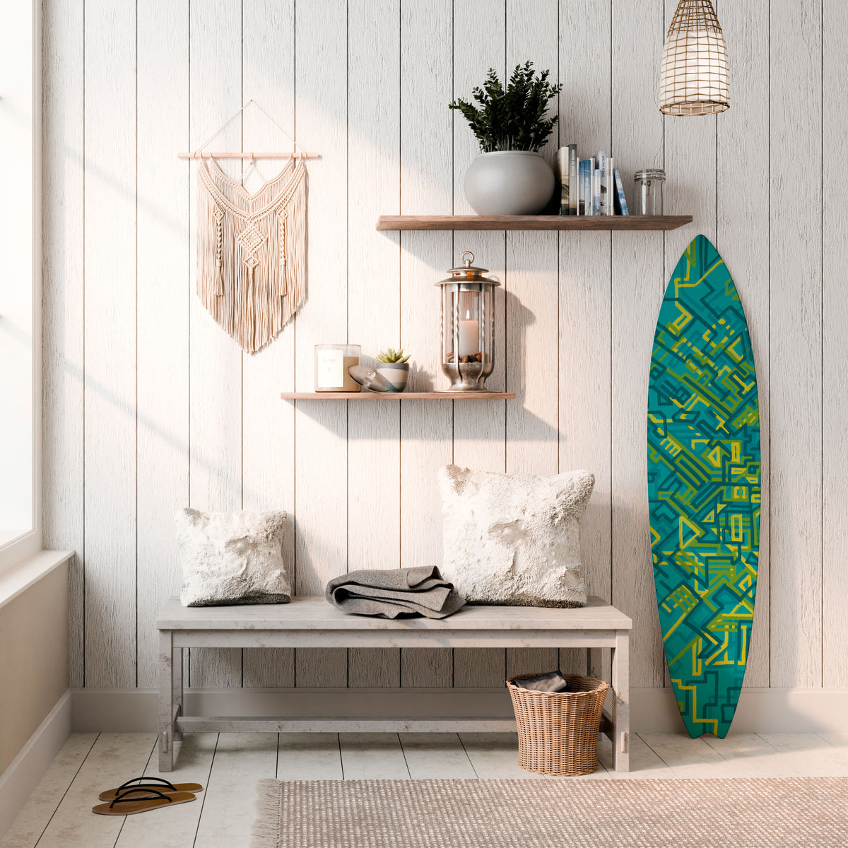 NOSTALGIC MEMORIES Panel decorativo de tabla de surf