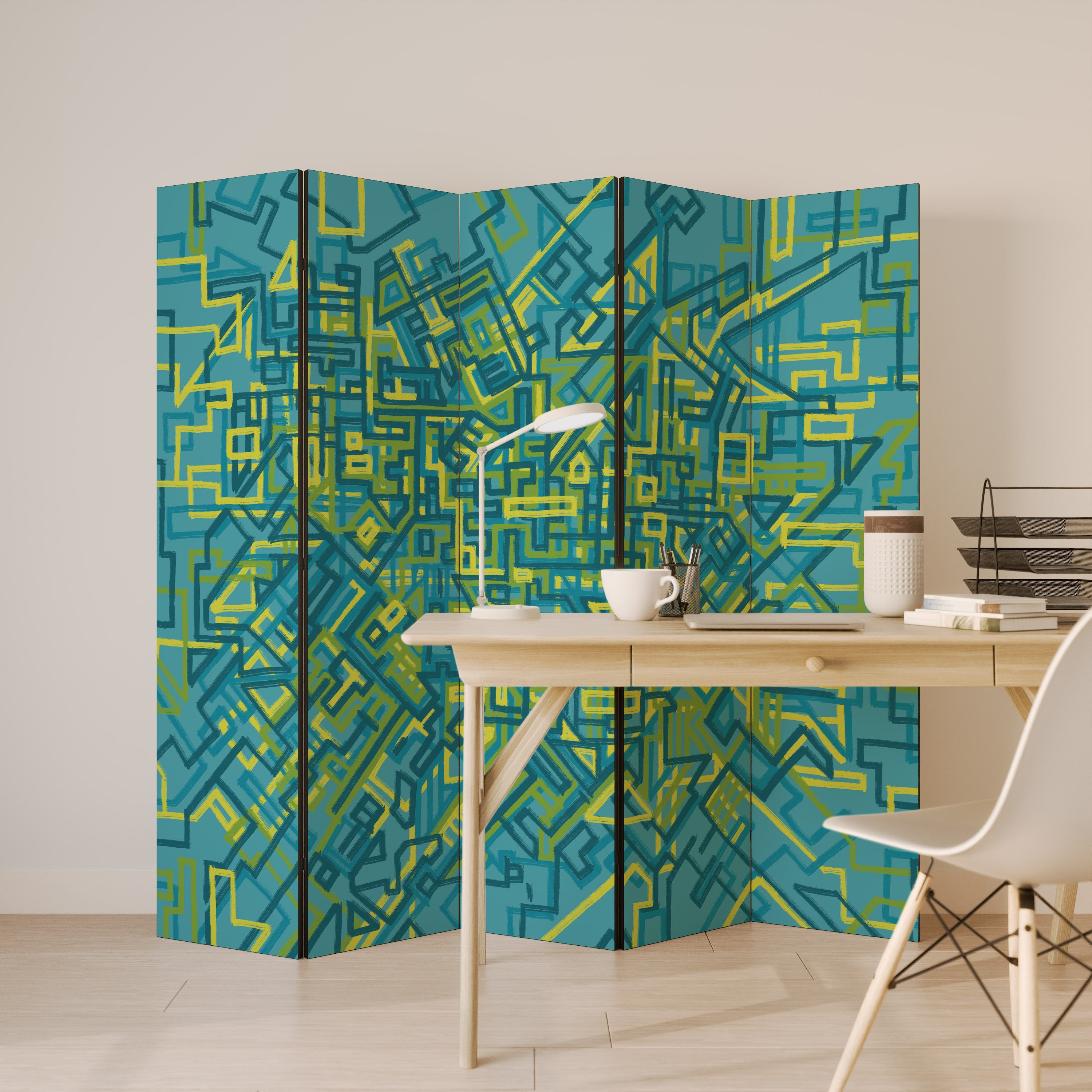 NOSTALGIC MEMORIES Decorative 5-Panel Room Divider