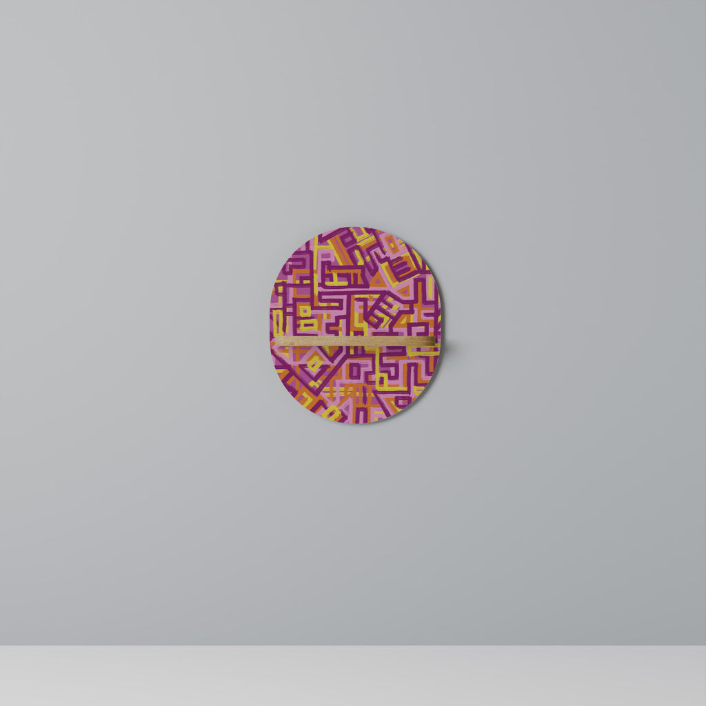 Estantería de arte ovalada LOVELY MEMORIES con efecto roble