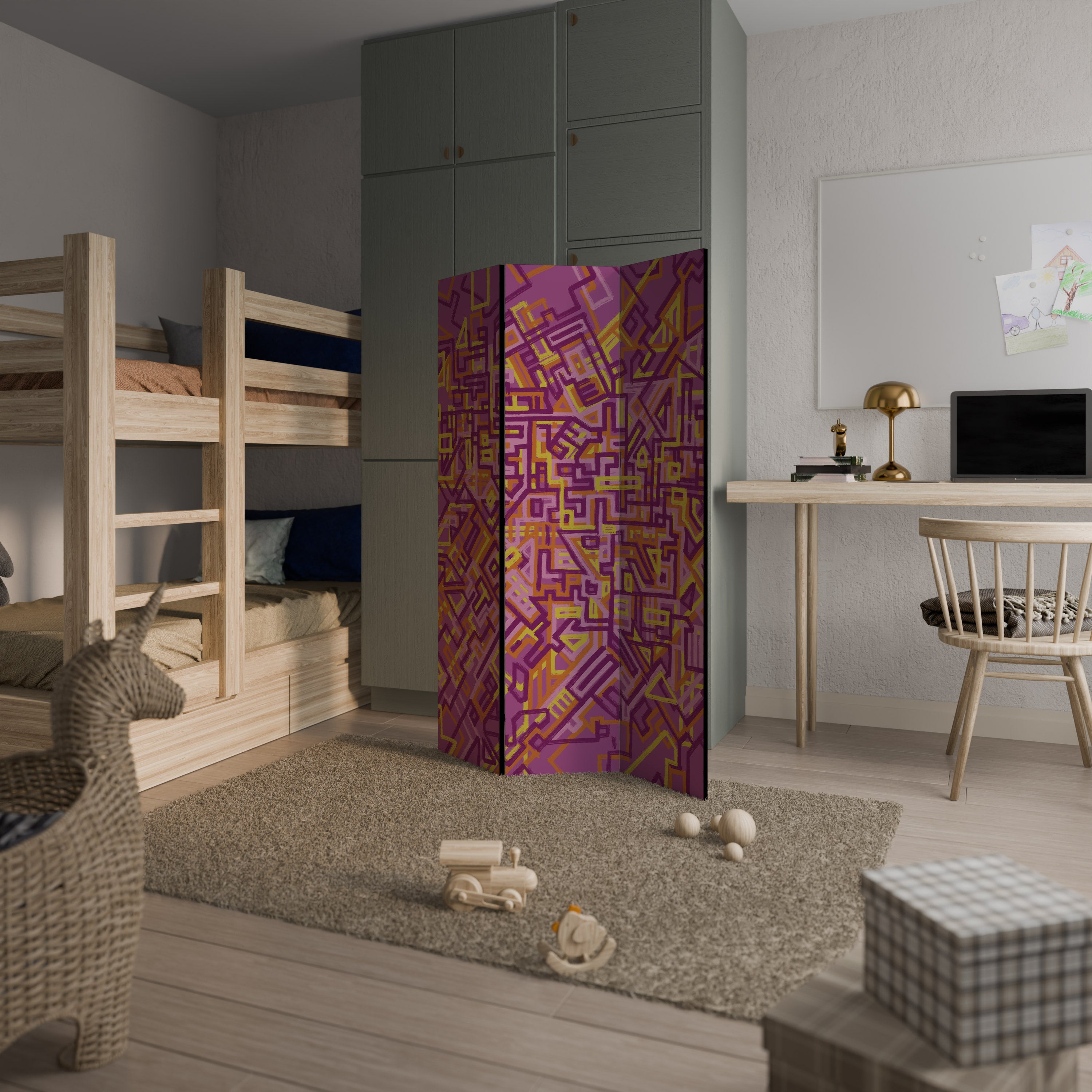 Biombo decorativo de 3 paneles LOVELY MEMORIES