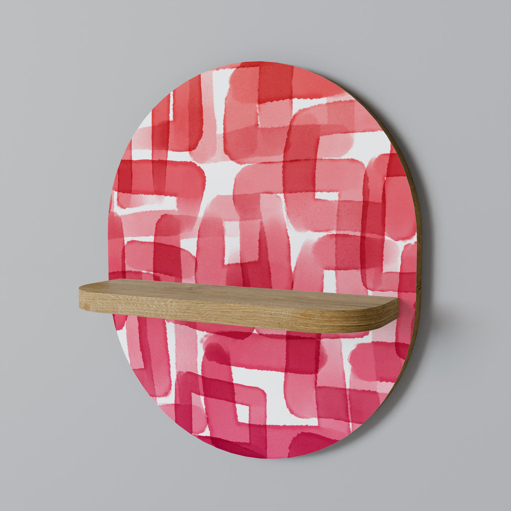 Estantería de arte ovalada CUBISMO CALEIDOSCÓPICO en efecto roble