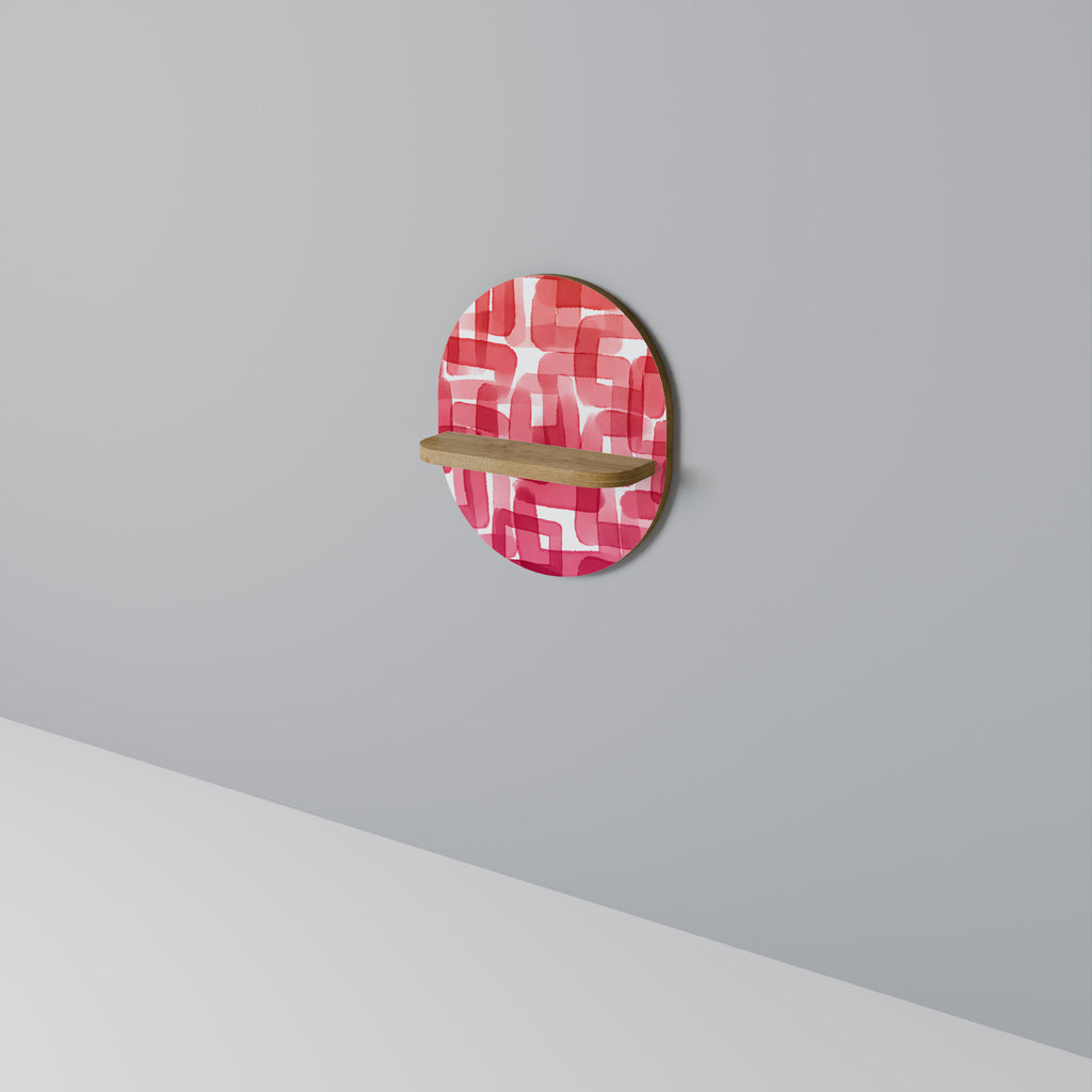 Estantería de arte ovalada CUBISMO CALEIDOSCÓPICO en efecto roble