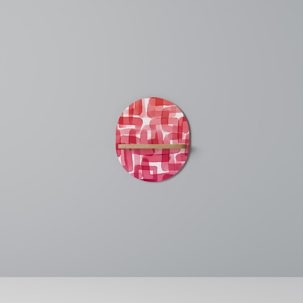 Estantería de arte ovalada CUBISMO CALEIDOSCÓPICO en efecto roble