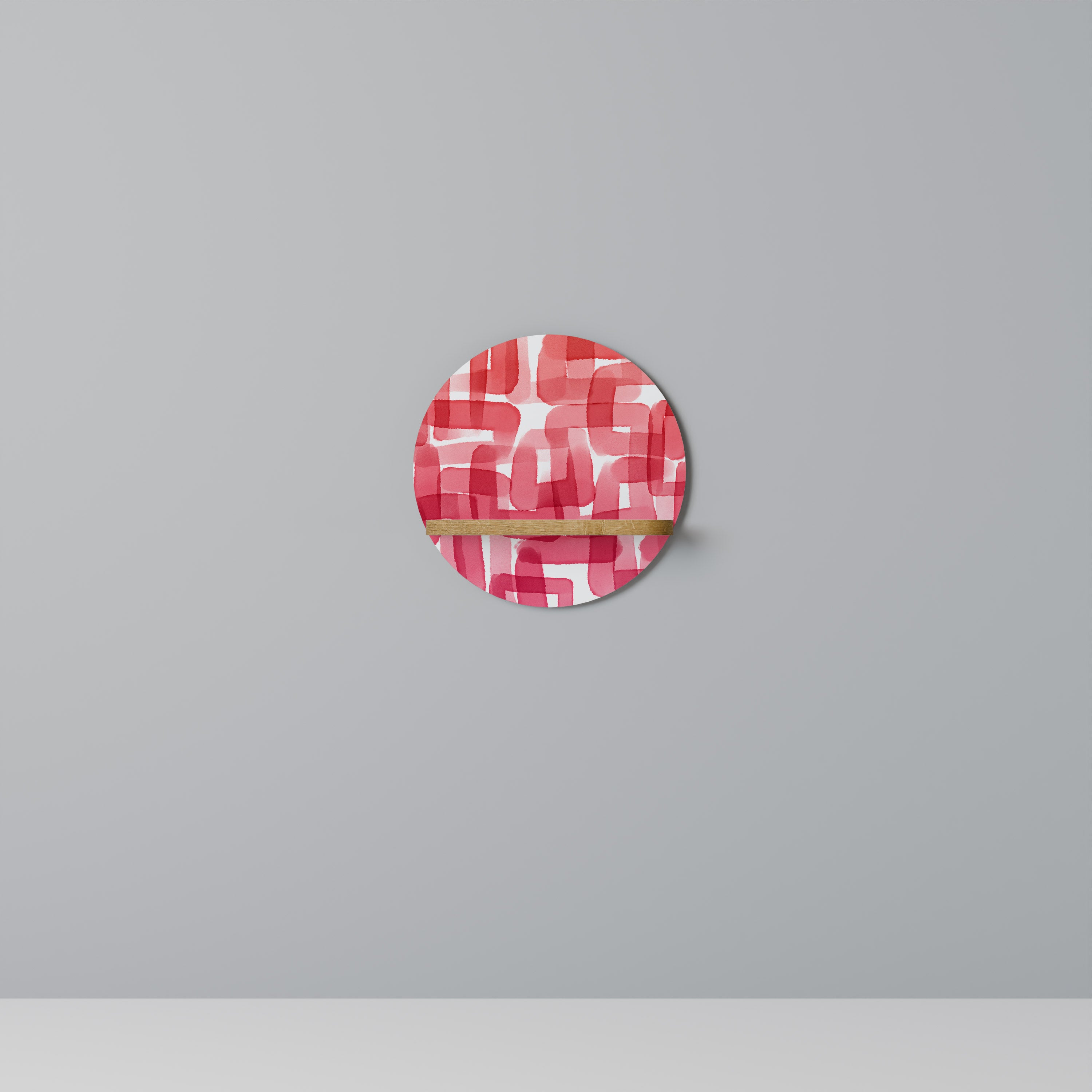 Estantería de arte redonda CUBISMO CALEIDOSCÓPICO en efecto roble