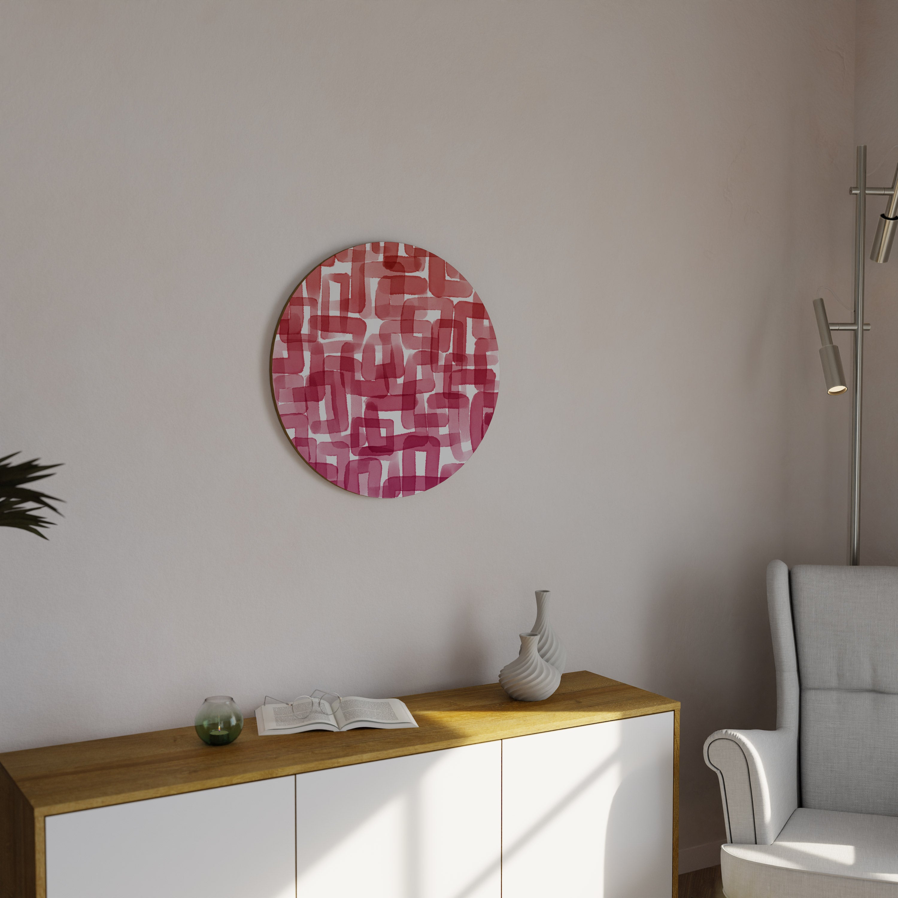 KALEIDOSCOPIC CUBISM Round Wall Art