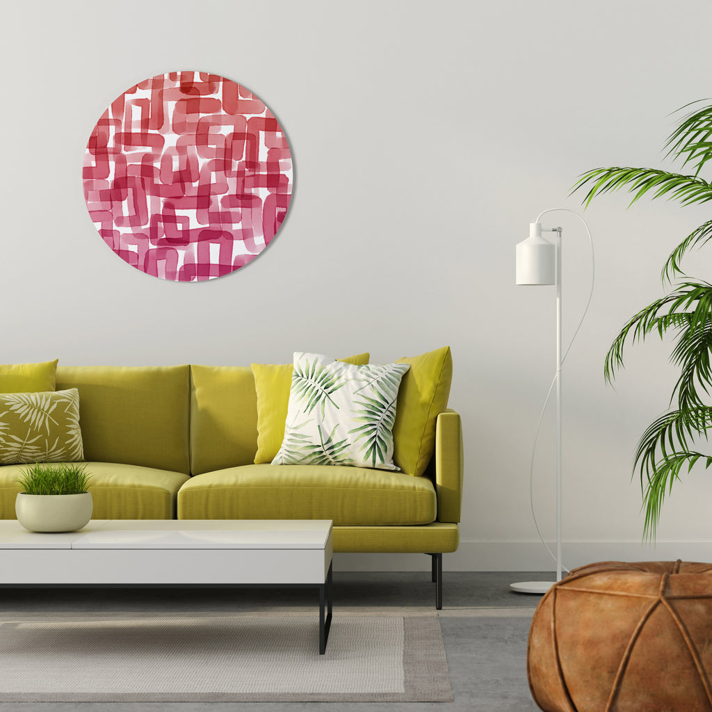 KALEIDOSCOPIC CUBISM Round Wall Art