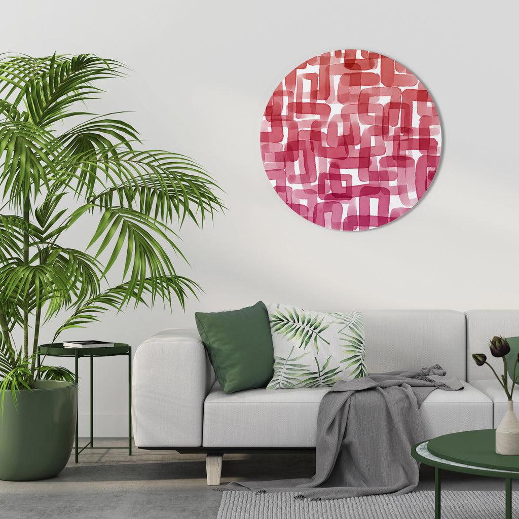 KALEIDOSCOPIC CUBISM Round Wall Art