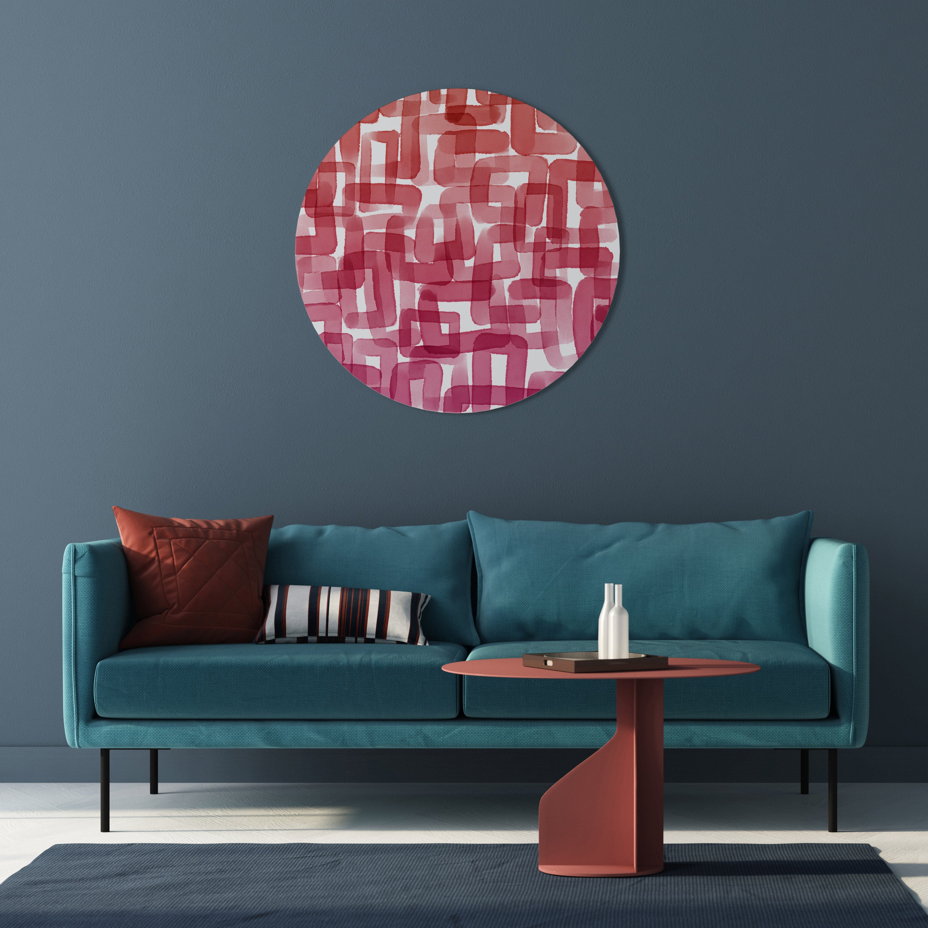 KALEIDOSCOPIC CUBISM Round Wall Art