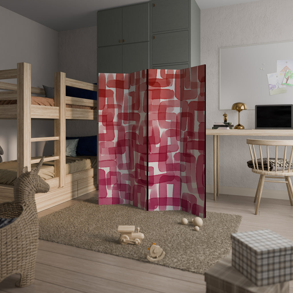 KALEIDOSCOPIC CUBISM Decorative 4-Panel Room Divider