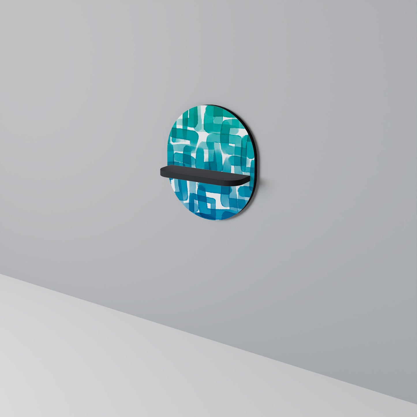 TURQUOISE RECTANGLES Art Shelf