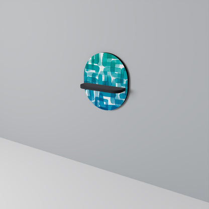 TURQUOISE RECTANGLES Art Shelf