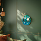 TURQUOISE RECTANGLES Estante Ovalado Decorativo en Acabado Negro