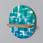 TURQUOISE RECTANGLES Art Shelf