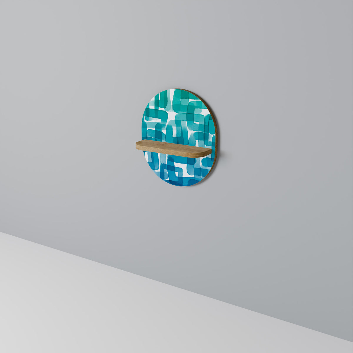 TURQUOISE RECTANGLES Art Shelf