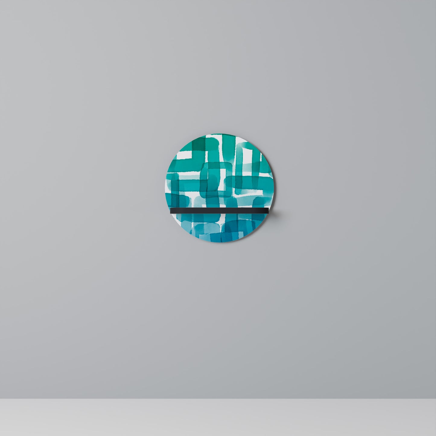 TURQUOISE RECTANGLES Art Shelf