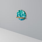 TURQUOISE RECTANGLES Estante Redondo Decorativo en Efecto Roble