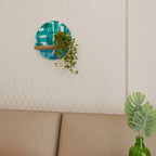 TURQUOISE RECTANGLES Estante Redondo Decorativo en Efecto Roble