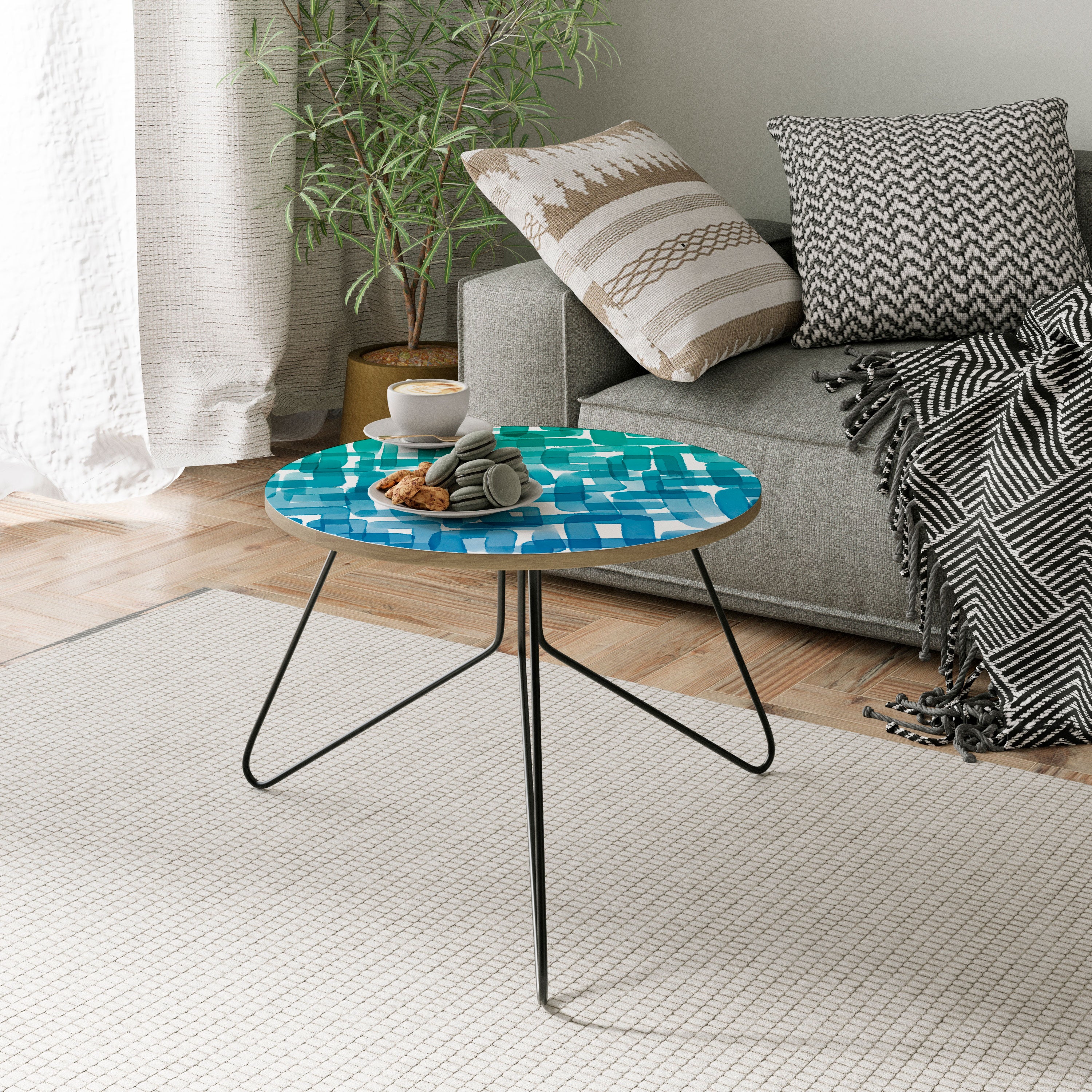 TURQUOISE RECTANGLES Coffee Table 60
