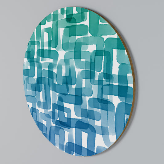 TURQUOISE RECTANGLES Arte de pared redondo