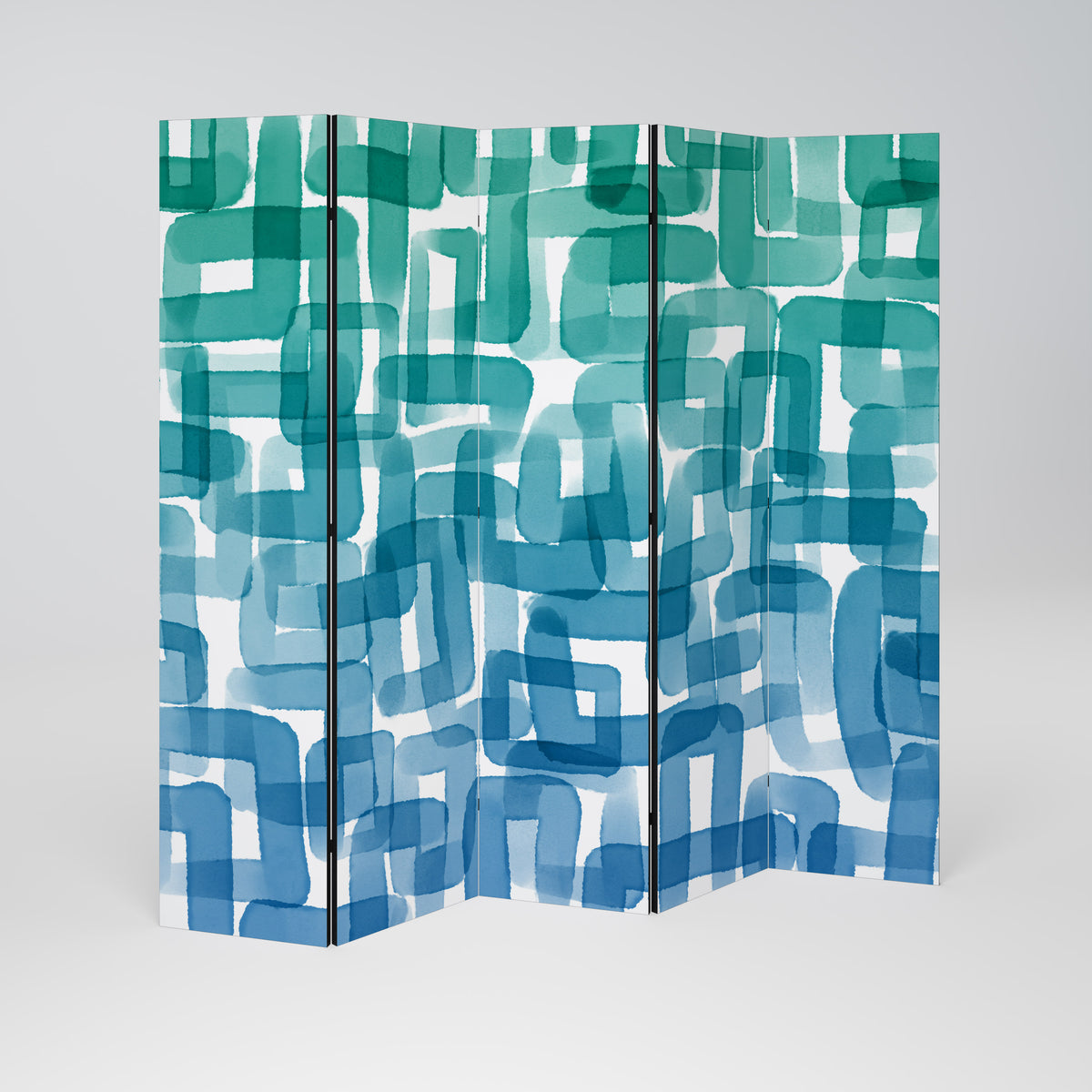 TURQUOISE RECTANGLES Biombo de 5 paneles
