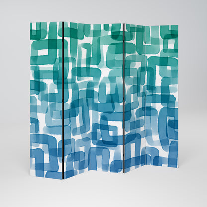 TURQUOISE RECTANGLES Biombo de 5 paneles
