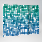 TURQUOISE RECTANGLES 6-Panel Room Divider