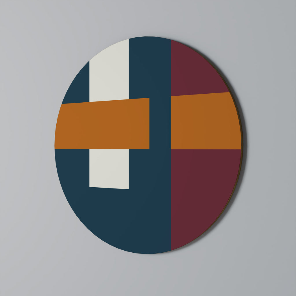 GEOMETRIC MELANCHOLY Round Wall Art