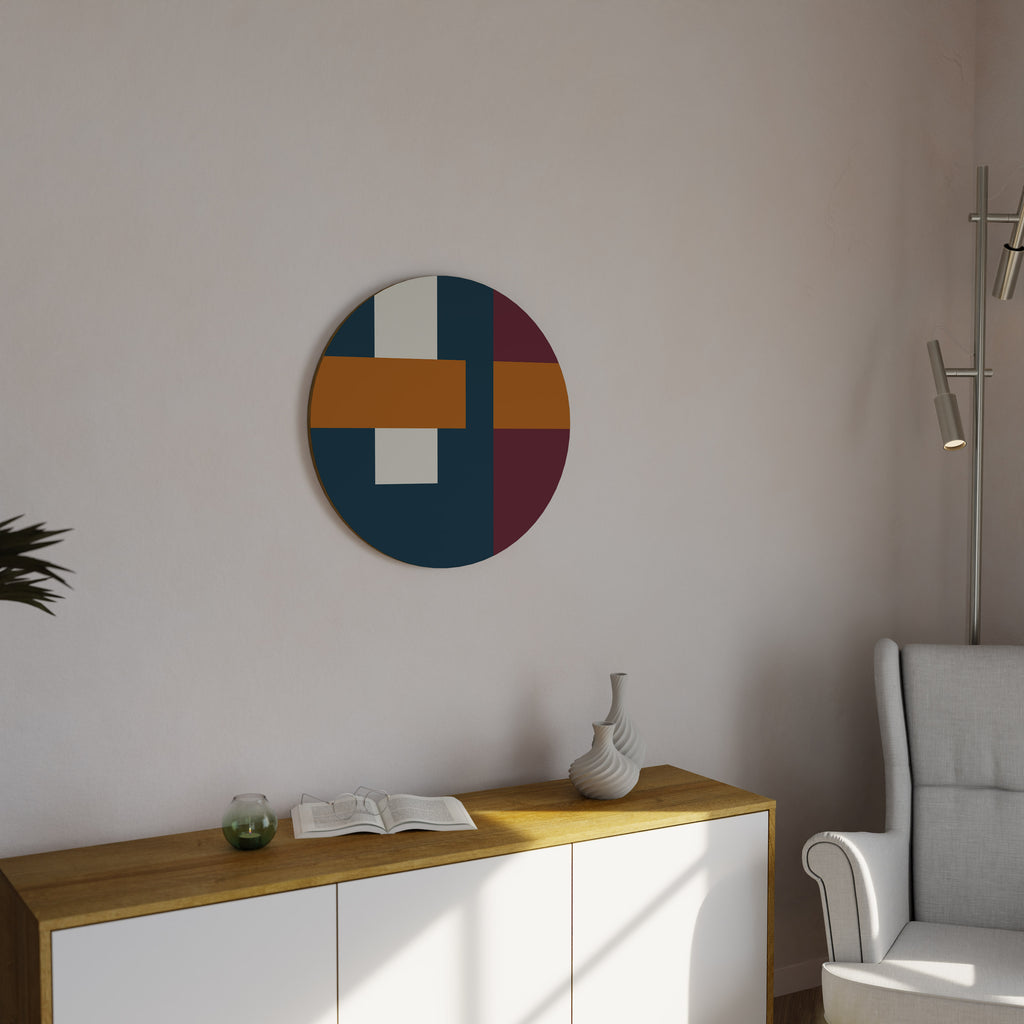 GEOMETRIC MELANCHOLY Round Wall Art