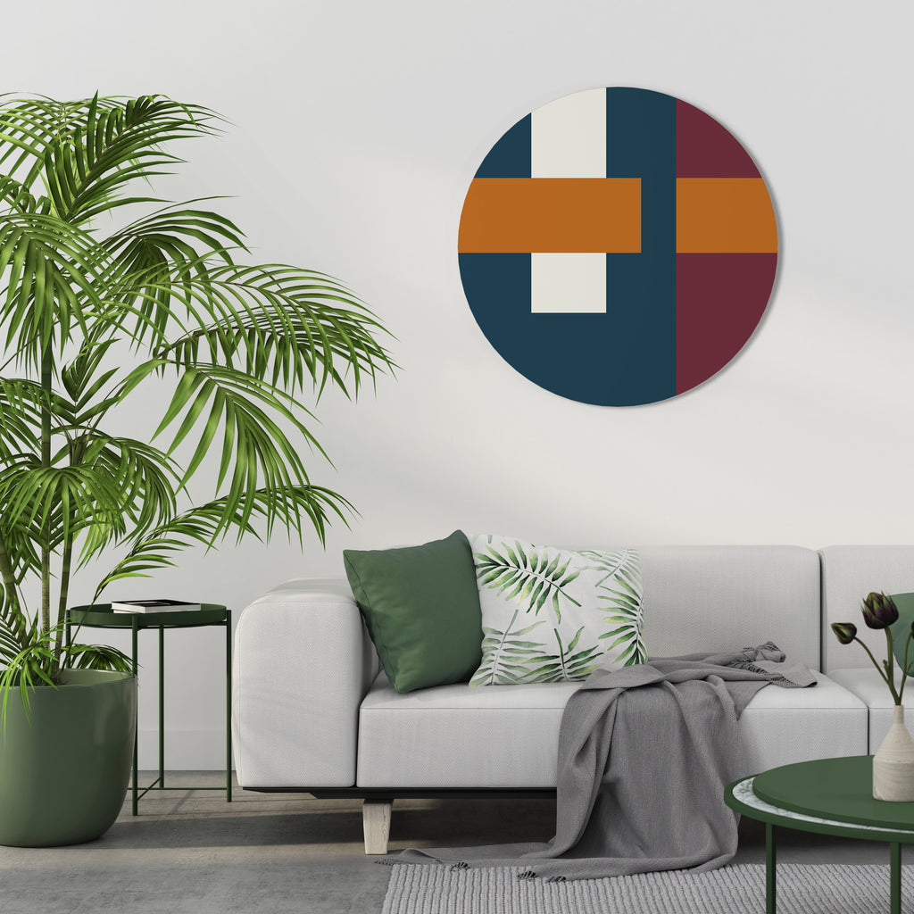 GEOMETRIC MELANCHOLY Round Wall Art