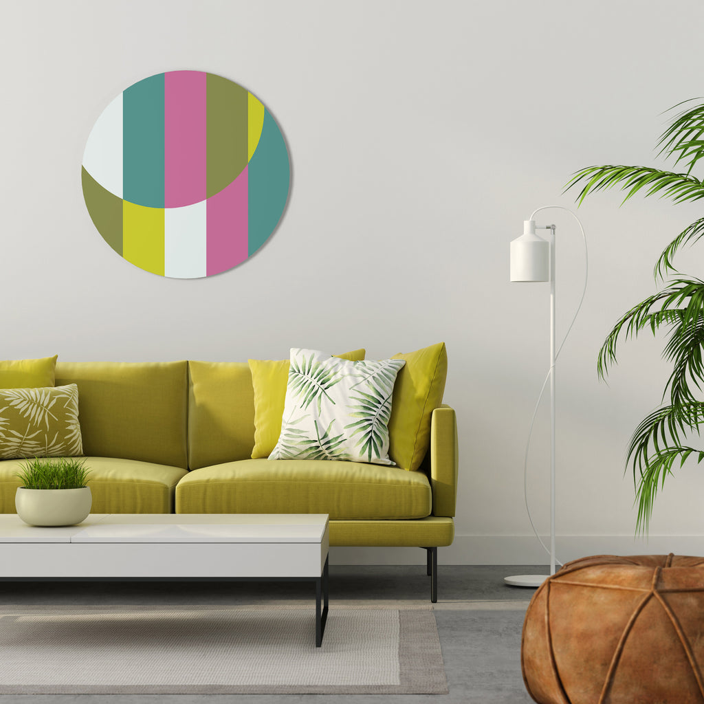 PLAYFUL SURFACE SYMPHONY Round Wall Art
