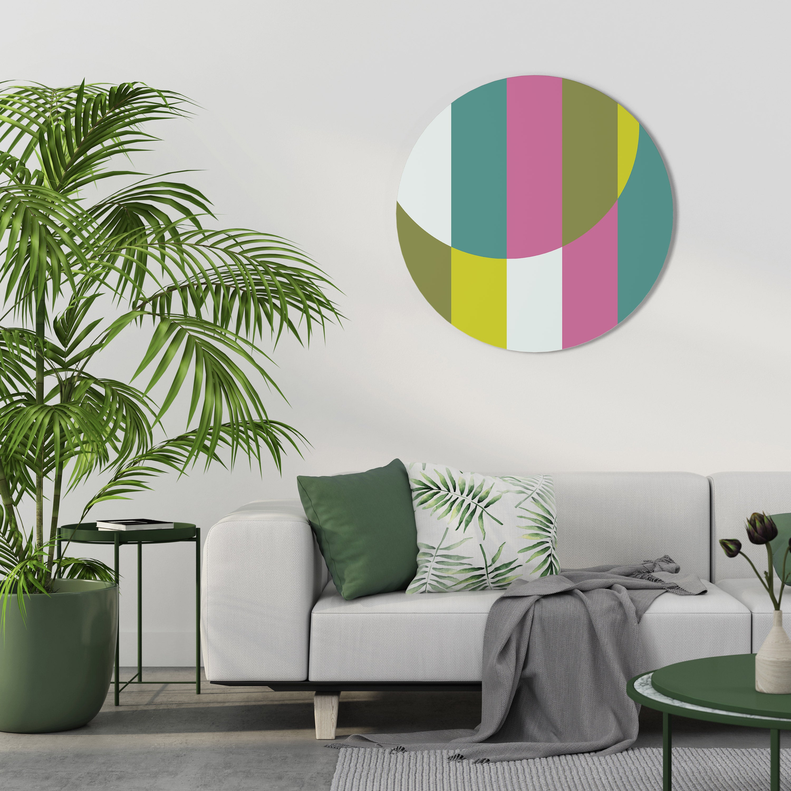 PLAYFUL SURFACE SYMPHONY Round Wall Art