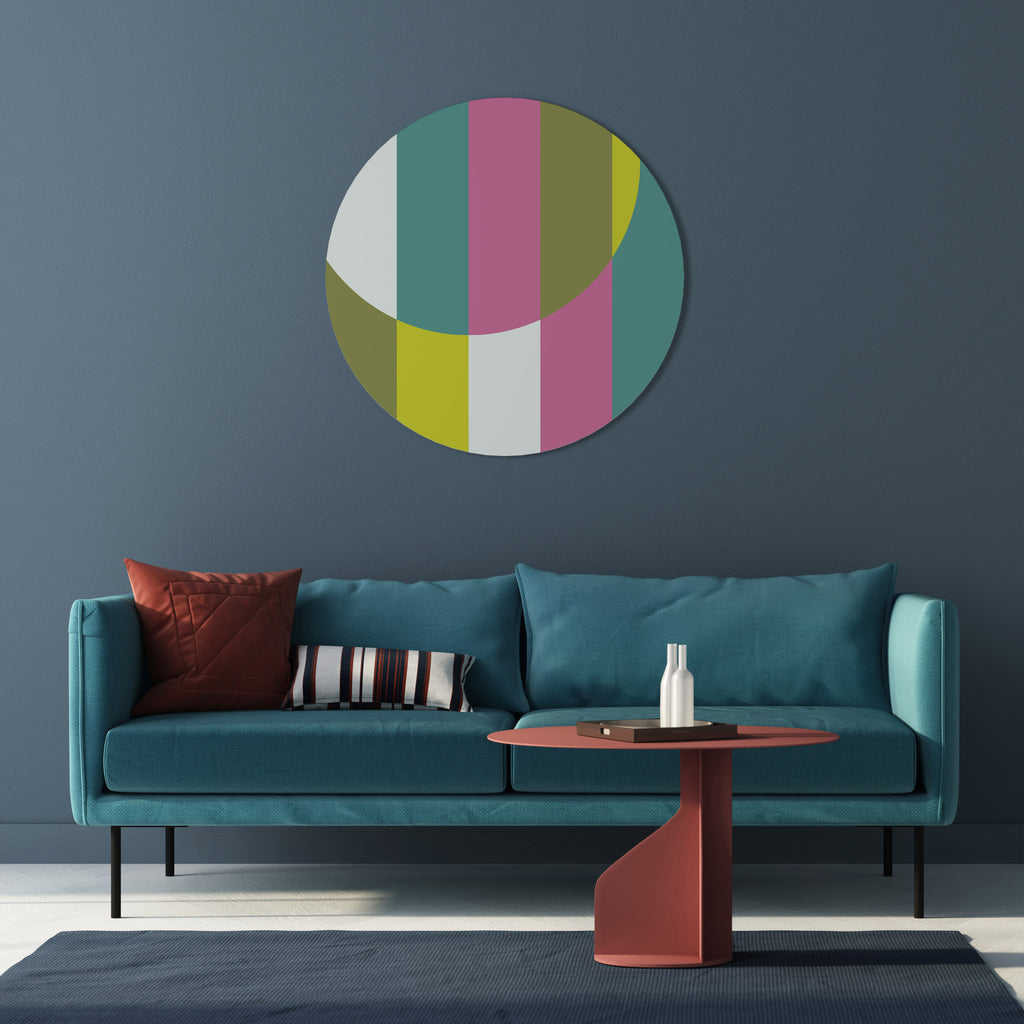 PLAYFUL SURFACE SYMPHONY Round Wall Art