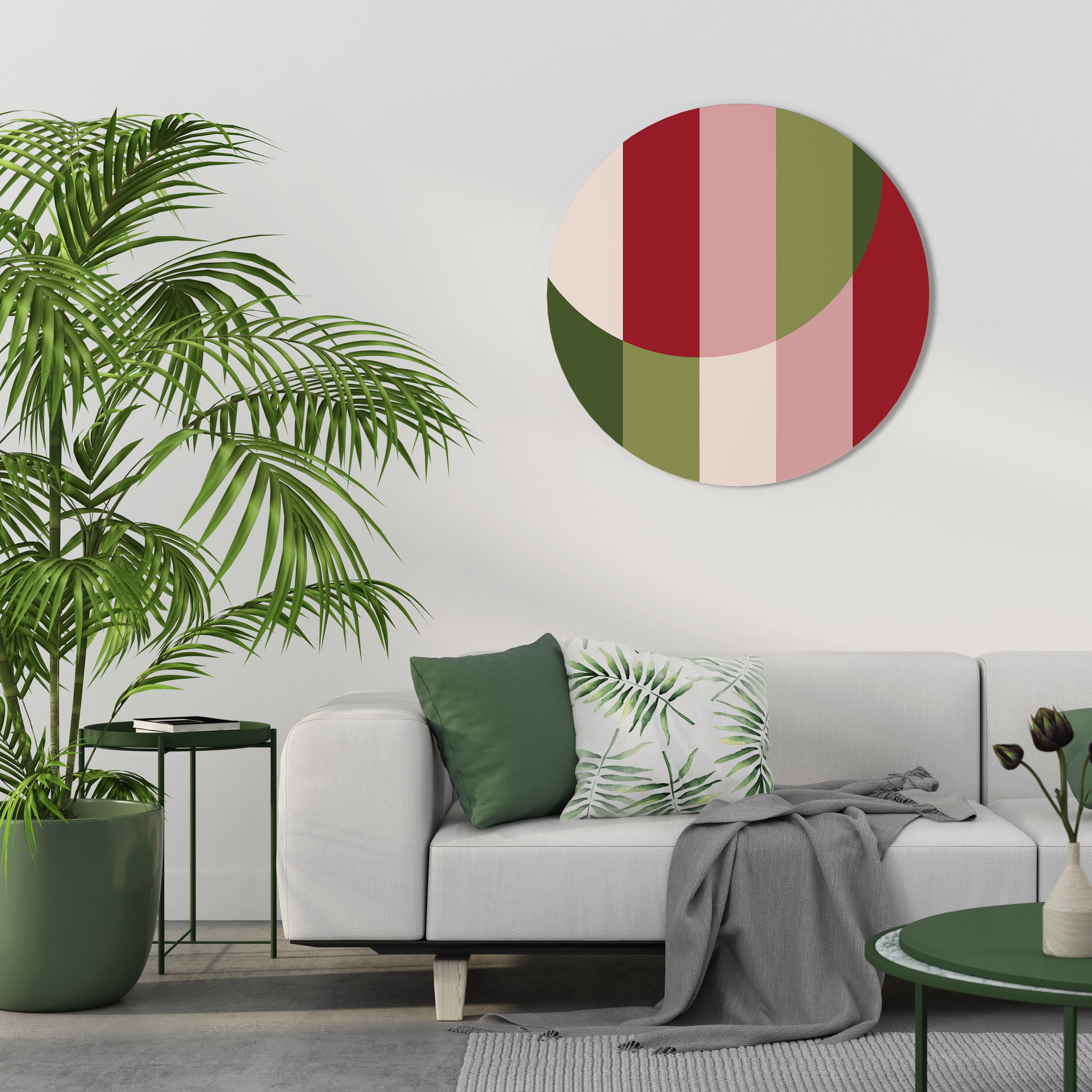 SMILING GEOMETRY Round Wall Art