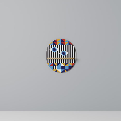 ABSTRACTION AND GEOMETRY Estante Ovalado Decorativo en Efecto Roble