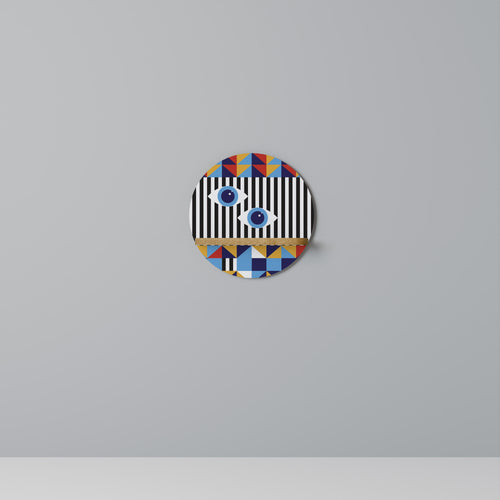 ABSTRACTION AND GEOMETRY Estante Redondo Decorativo en Efecto Roble