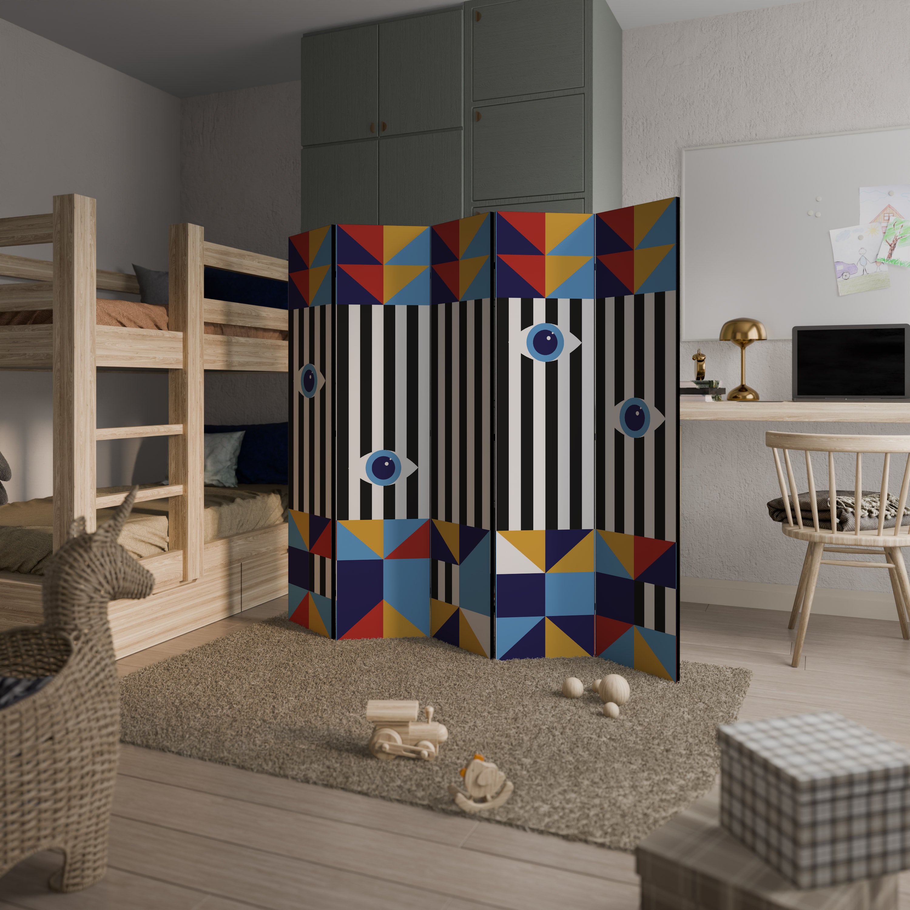 ABSTRACTION AND GEOMETRY Biombo de 5 paneles