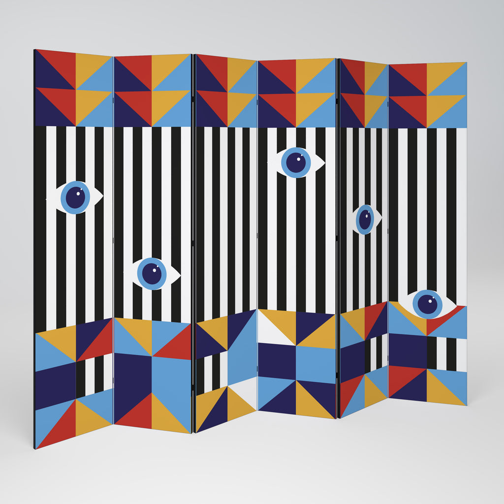 ABSTRACTION AND GEOMETRY Decorative 6-Panel Room Divider