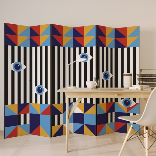 ABSTRACTION AND GEOMETRY Decorative 6-Panel Room Divider