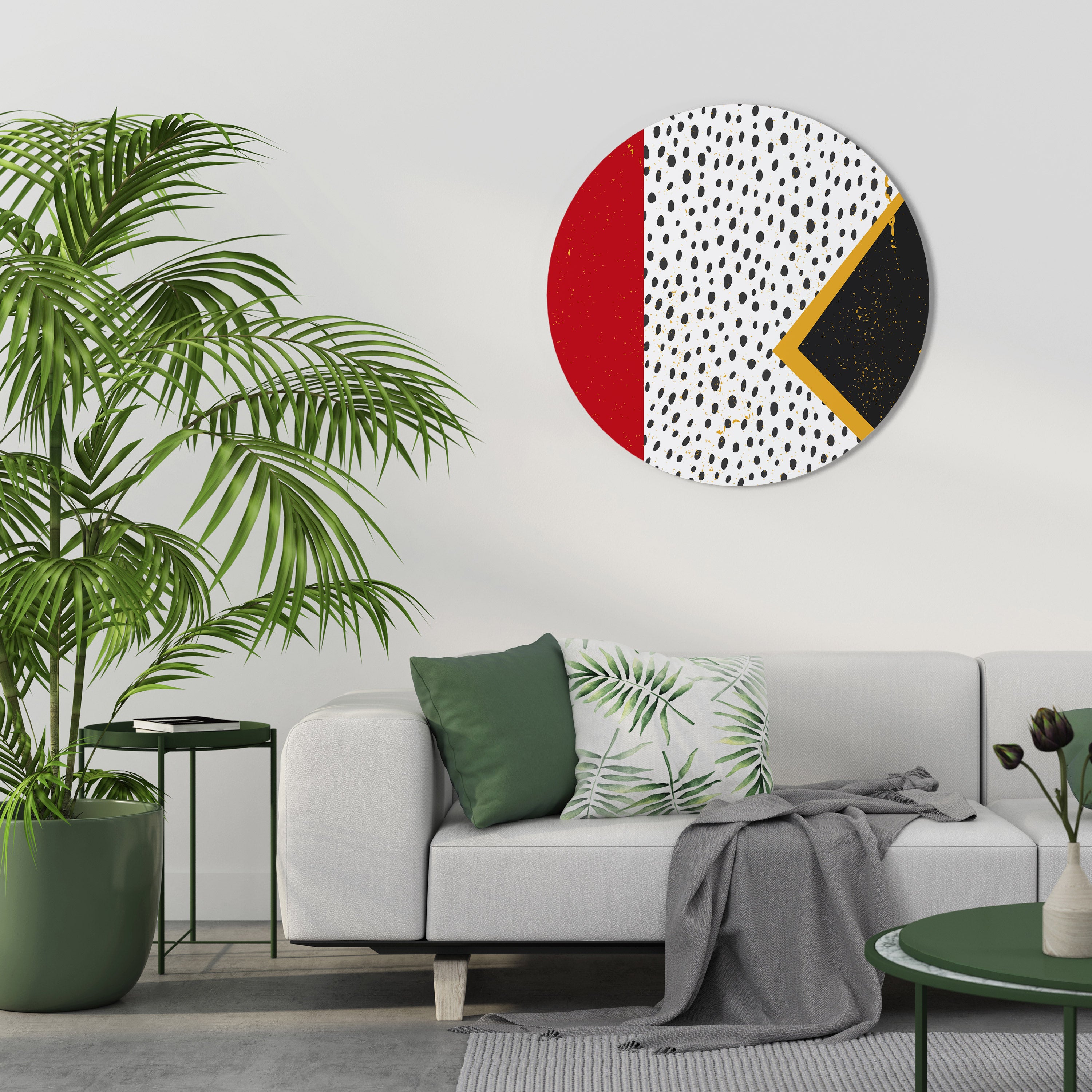 BOLD RETRO REVERIE Round Wall Art