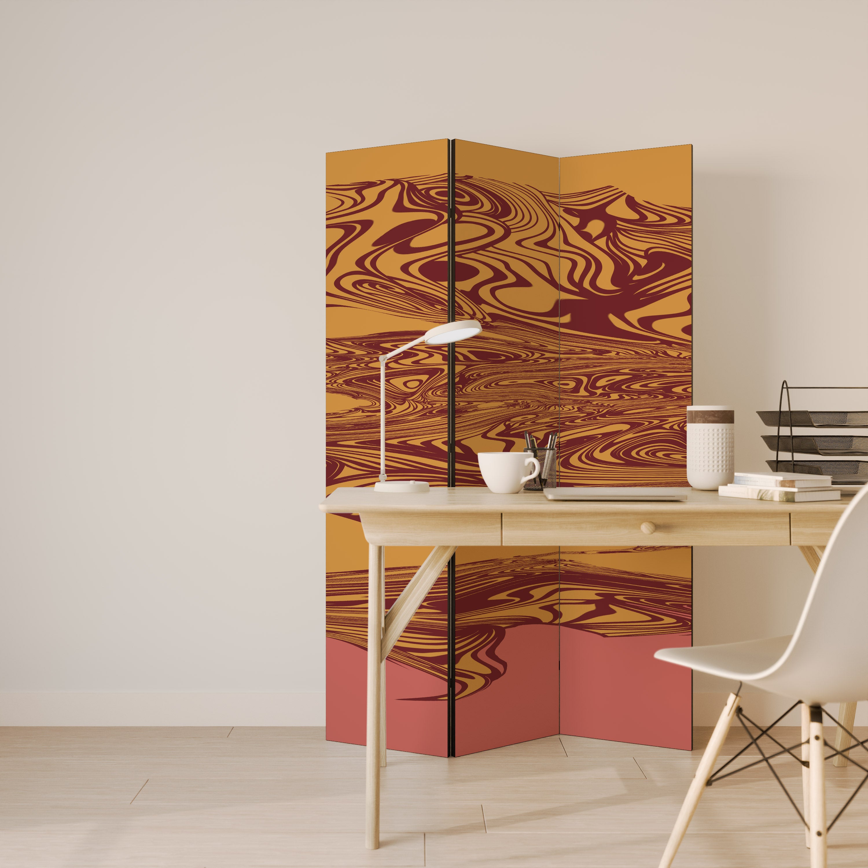 Biombo decorativo de 3 paneles PENSAMIENTOS FLOTANTES