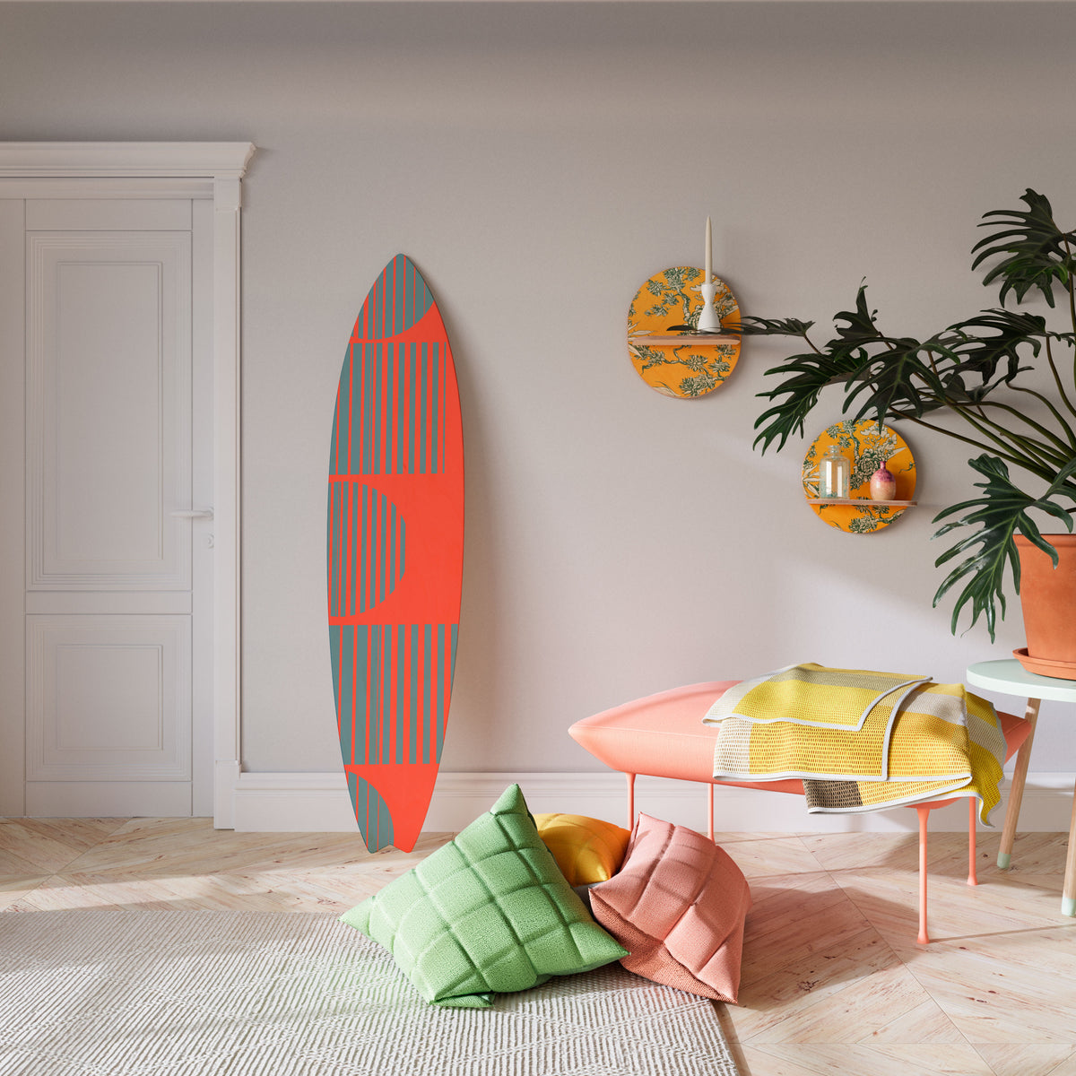 RISING GEOMETRY STARS Panel decorativo de tabla de surf