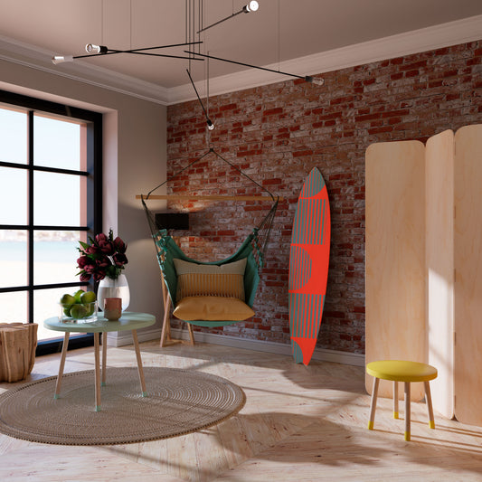 RISING GEOMETRY STARS Panel decorativo de tabla de surf