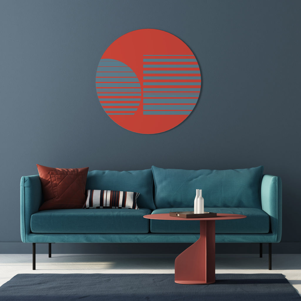 RISING GEOMETRY STARS Round Wall Art