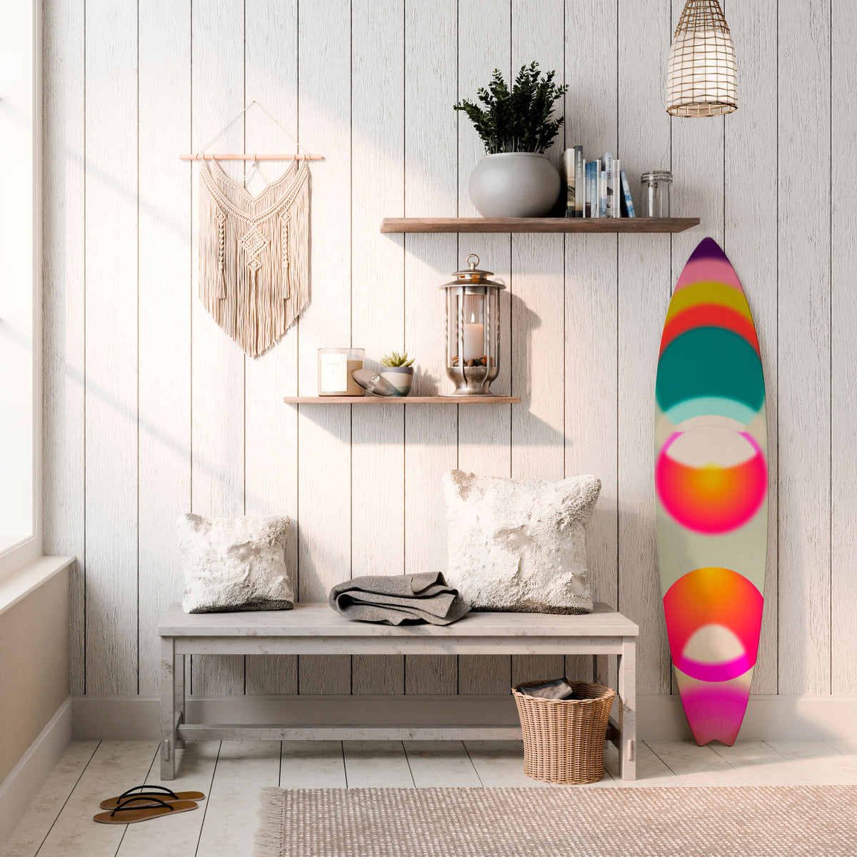 SYMPHONY OF COLORS Panel decorativo de tabla de surf