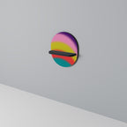 RAINBOW TIME Oval Art Shelf In Black Finish