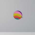 RAINBOW TIME Round Art Shelf In Oak Effect