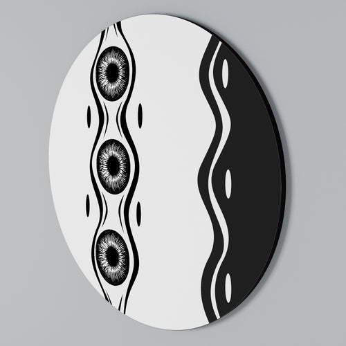 BOLD LINEAR DANCE Round Wall Art