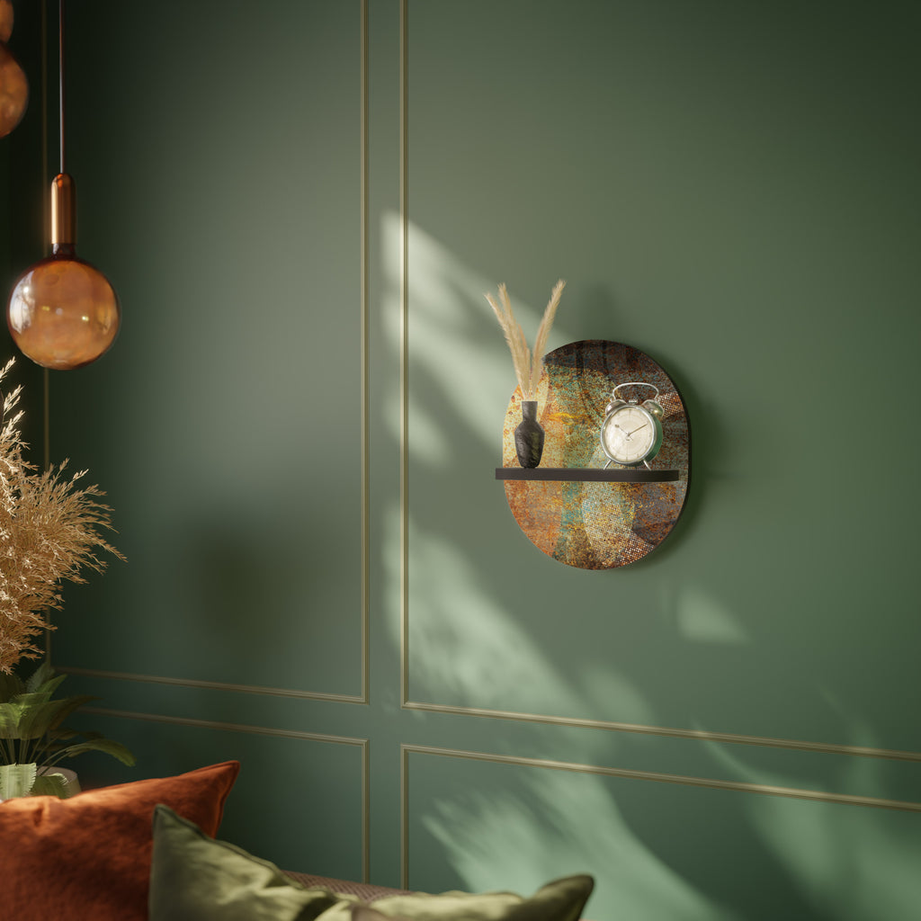 Estantería de arte ovalada AURA ANTIQUE con acabado negro