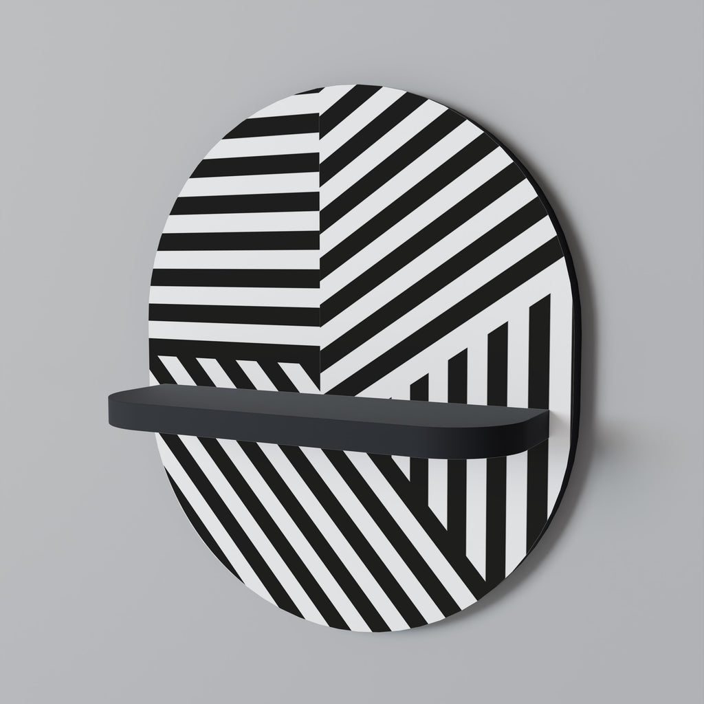Estantería de arte ovalada LATTICE LINES con acabado negro
