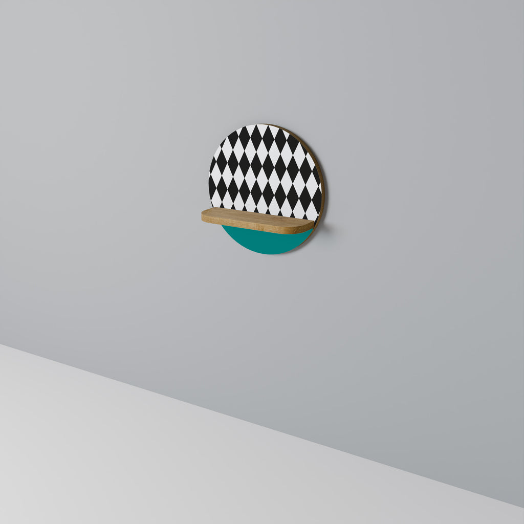 ANGULAR AESTHETIC Round Art Shelf In Oak Effect